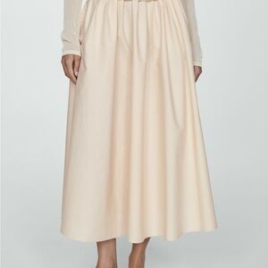 Mango Ivory Cotton Poplin Maxi skirt in size 8